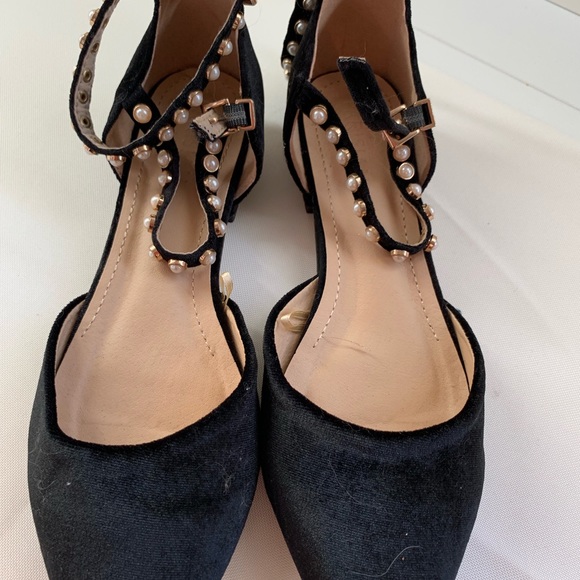 Parisian pearl black flats size 8 - Picture 2 of 6